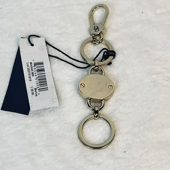 Dooney & Bourke NWT Turnlock Valet Gold Bag Charm Keychain MAR45 W/ Gift Box